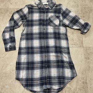 NWT no comment long sleeves plaid button down tunic/shirt dress. Size medium